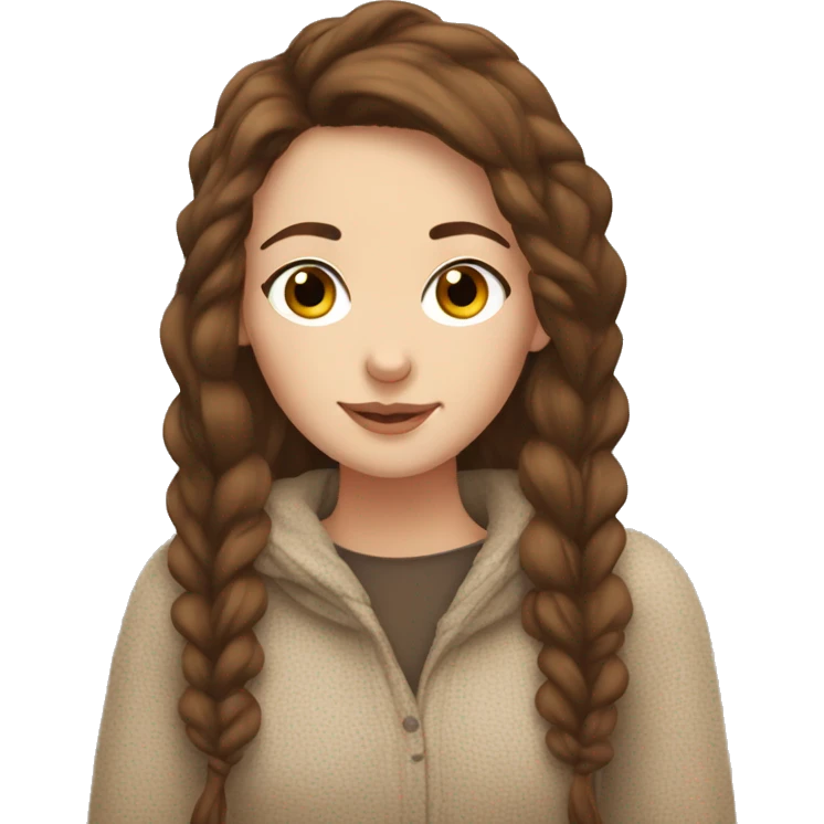 Cozy fall morning white girl brown hair emoji