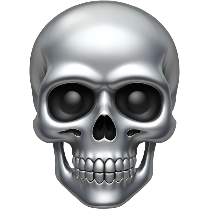 silver chrome scull emoji