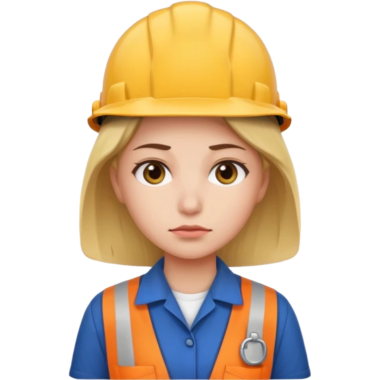 female worker sad face emoji