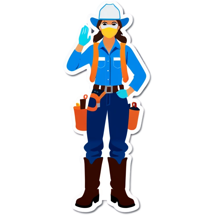 Cowgirl with PPE emoji