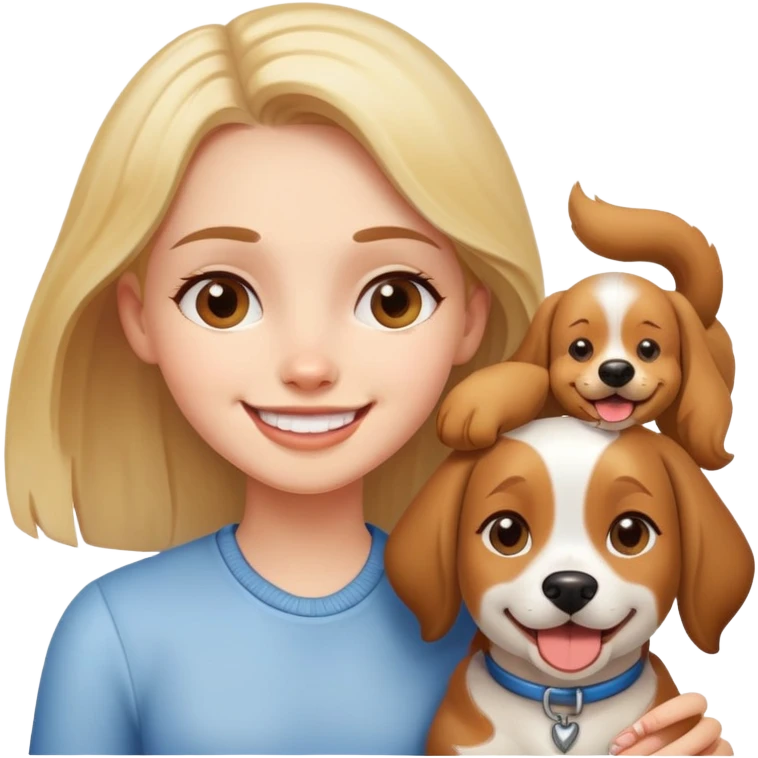 Girl with dog emoji