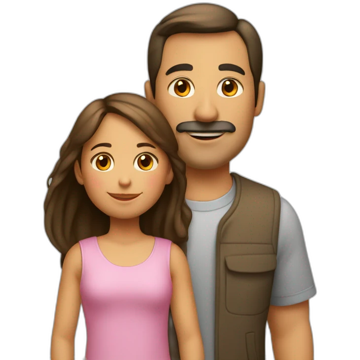 Una familia de un padre, y una niña emoji