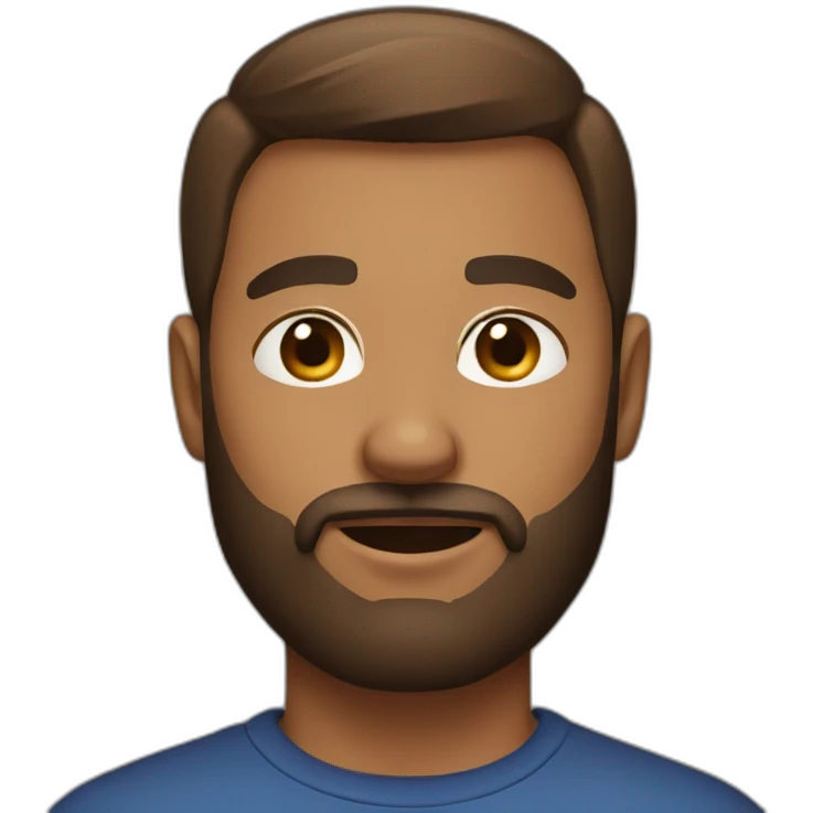 beard and short hair, brown male focus emoji