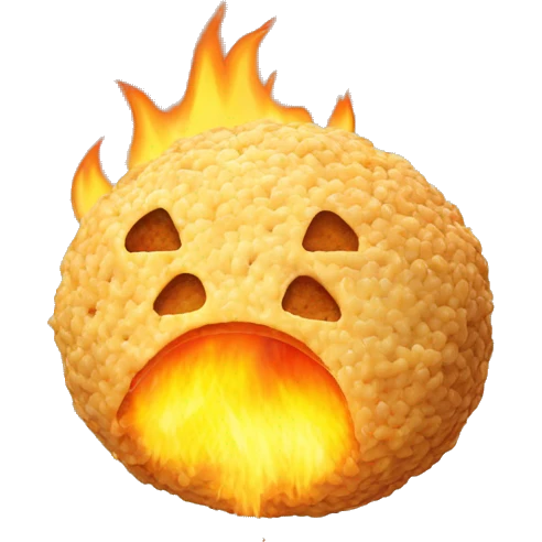 Cheese ball on fire  emoji