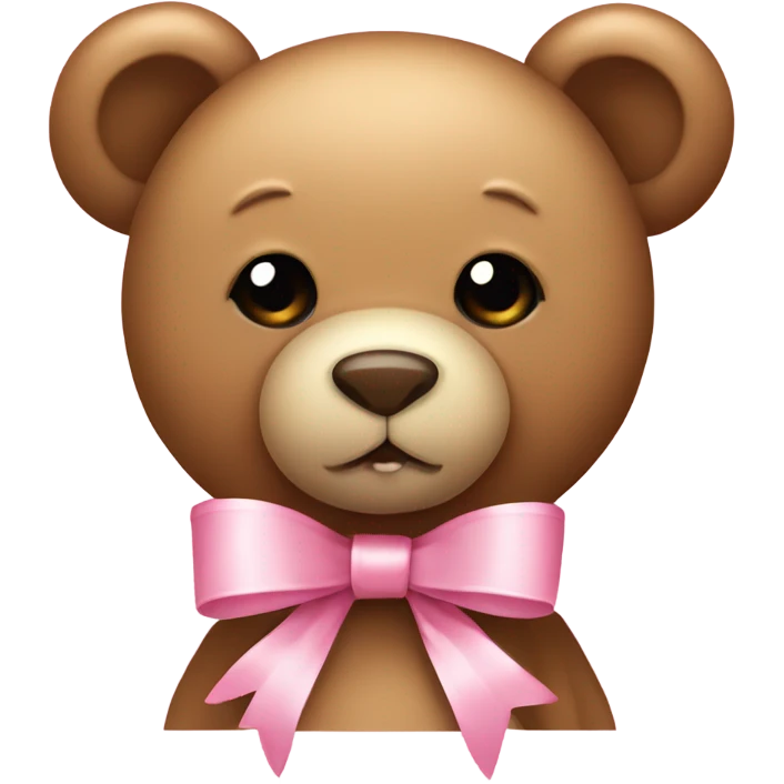 Teddy bear with a pastel pink ribbon bow emoji