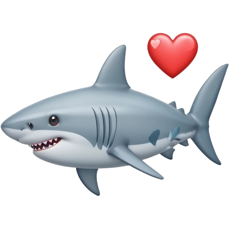 Tiburón con corazones emoji