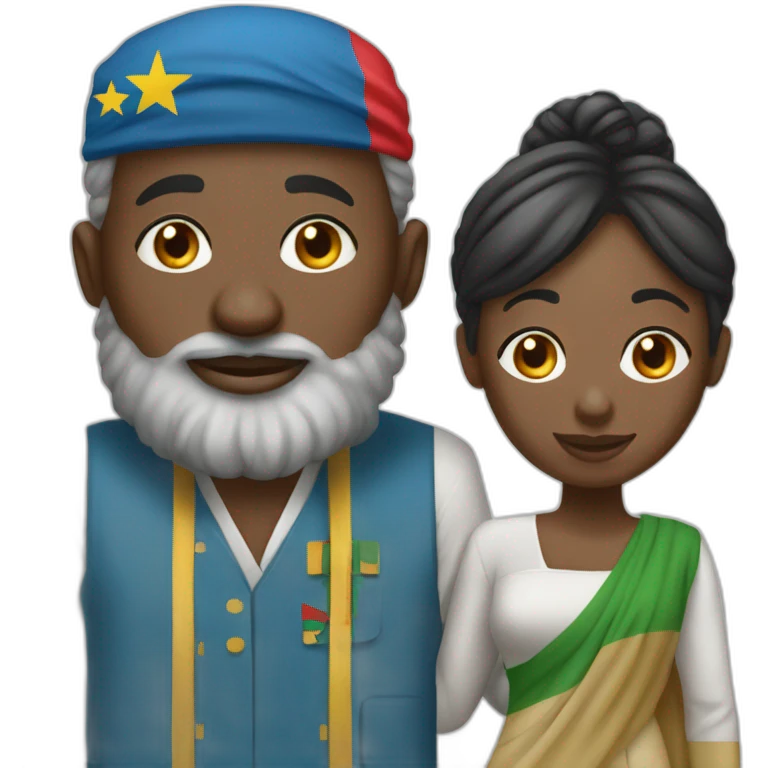 Central African Republic man with Lebanon woman union emoji