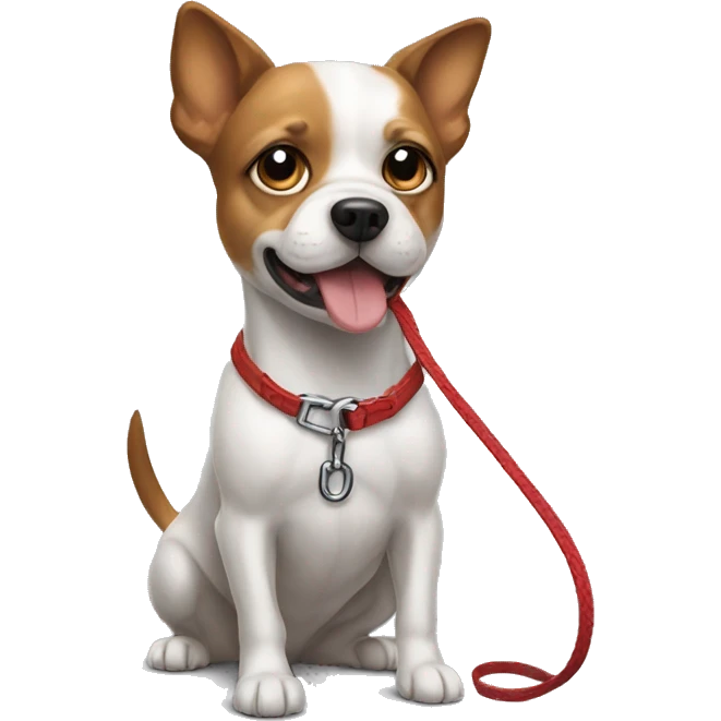 small dog big leash emoji