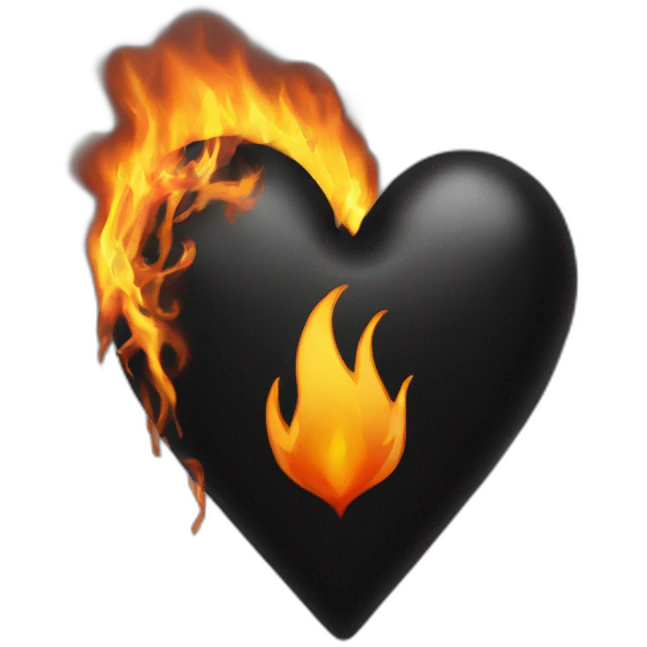 Black heart burning with fire emoji