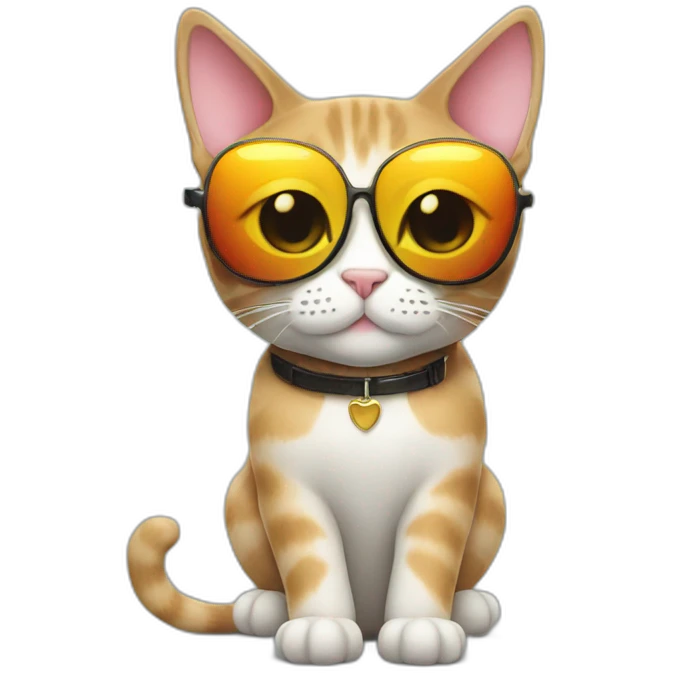 Tripple colour cat with sun glasses emoji