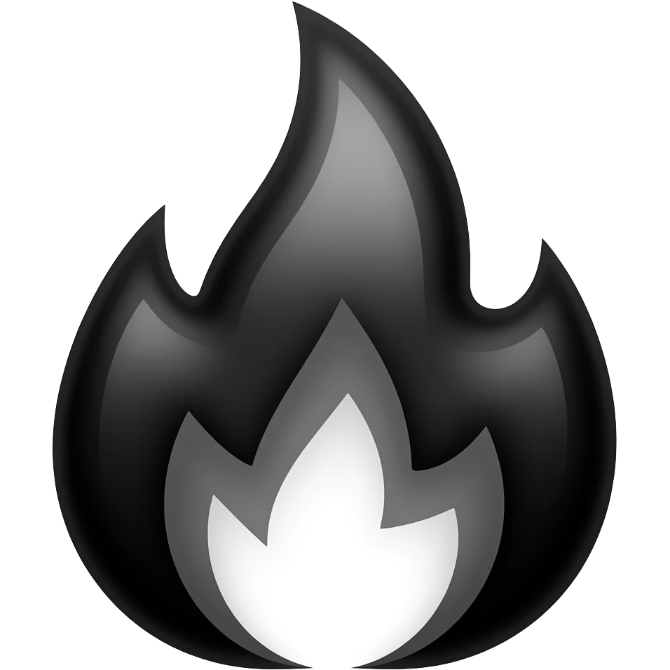 Black Kuwaii fire emoji emoji