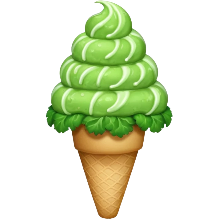 Ice cream but with broccoli emoji