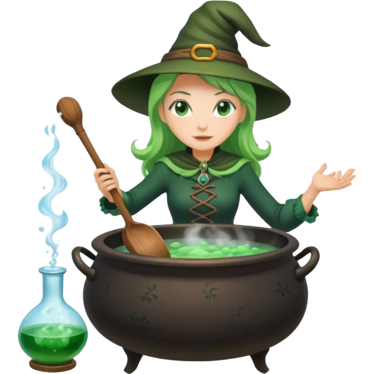 green witch cooking potion emoji