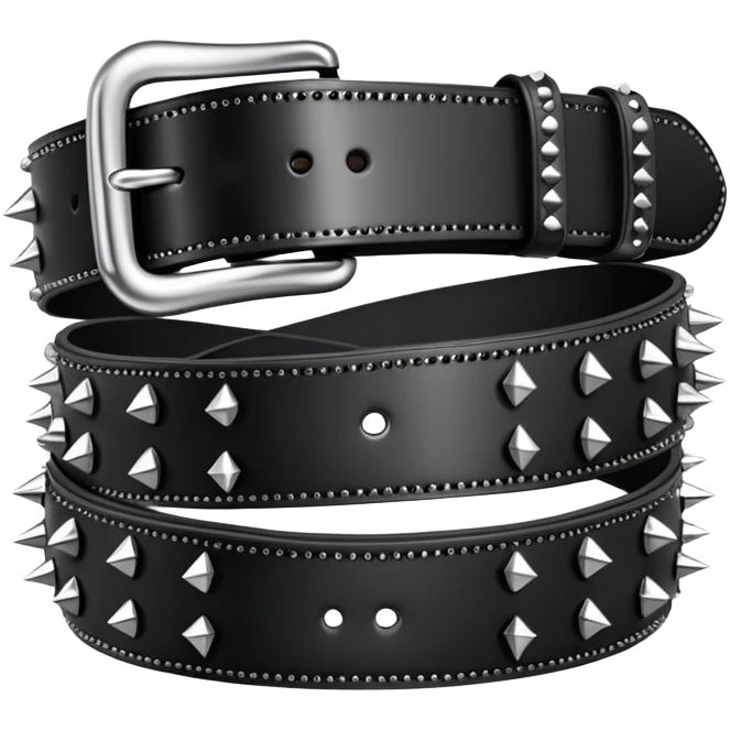 Spiked belt black leather emoji