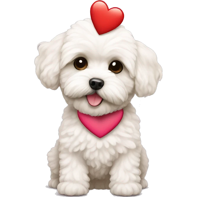 Maltipoo with heart  emoji