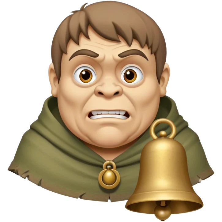 Quasimodo the hunchback of Notre Dame with bell emoji