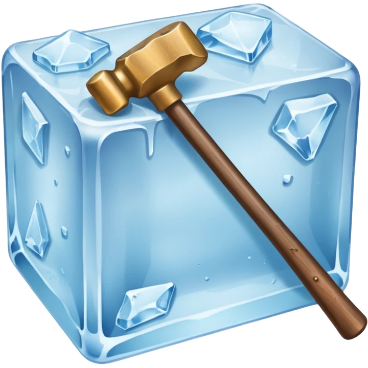 an ice and a hammer, means break the ice emoji