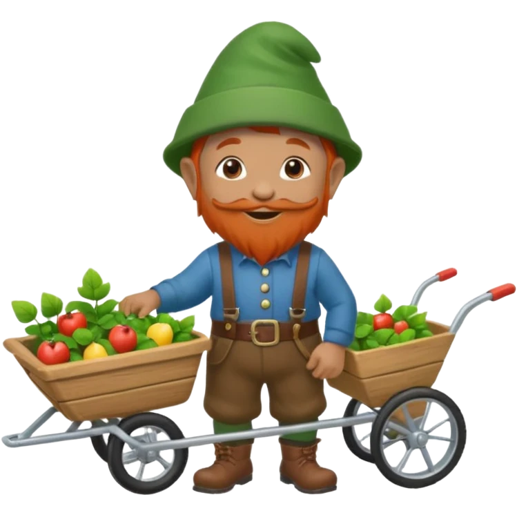 gnome with wheelbarrow emoji