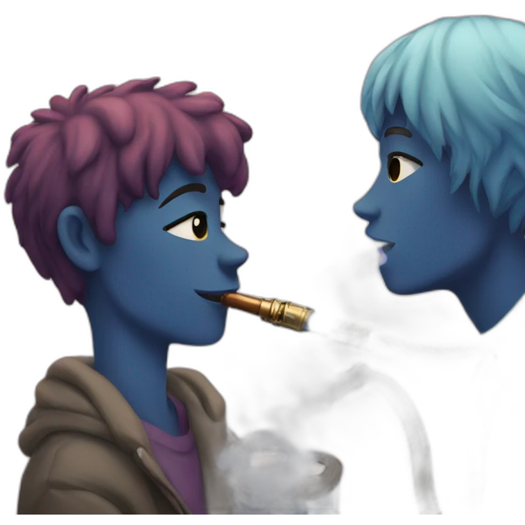 Friends smoking hookah emoji