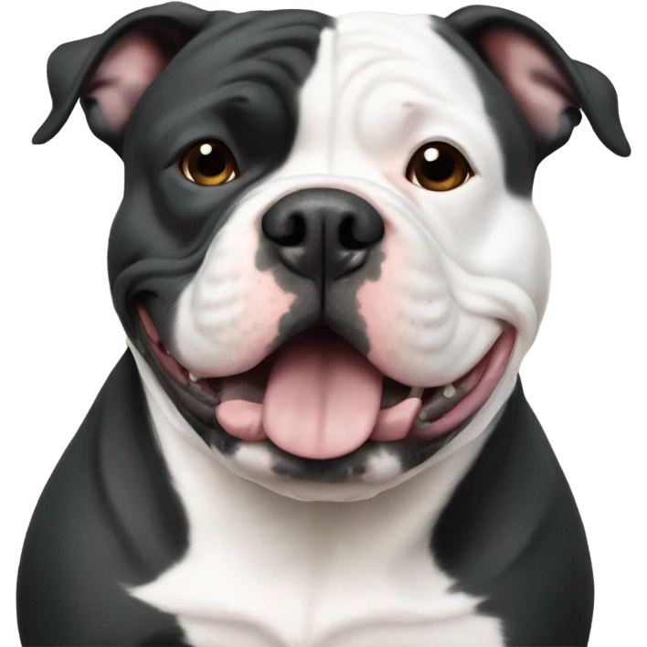 American bully dog black and white belly emoji