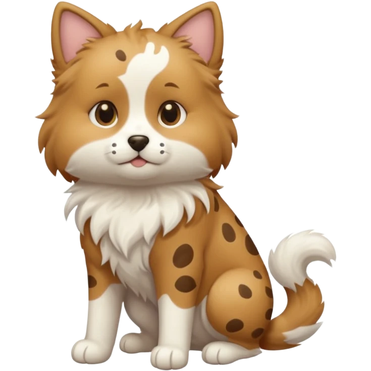The dogcat is something between a cat and a dog. A very subtle distinction.  Full body emoji