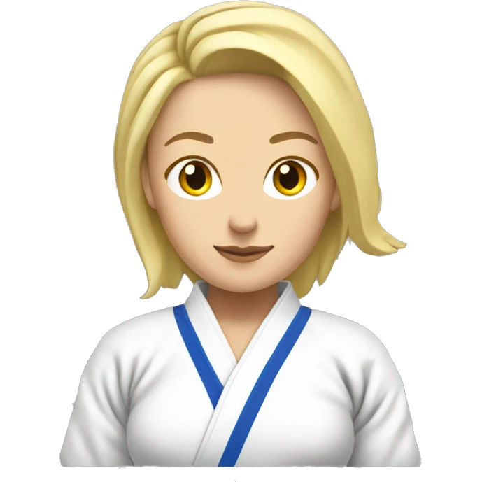 female judo athlete facing sideways, blonde emoji