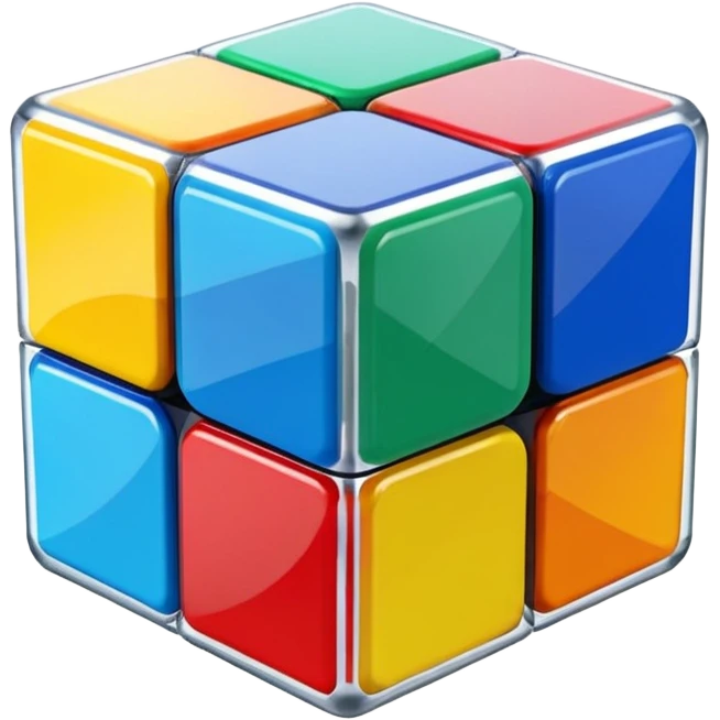 Transparent glass Rubix cube emoji
