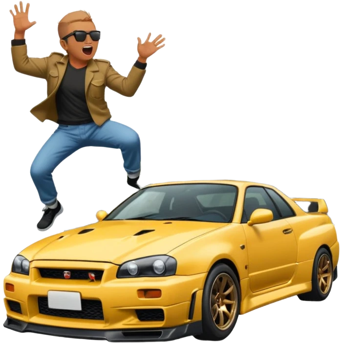 Nissan Skyline R34 Gtr Fall in CLIFF Man screaming  emoji