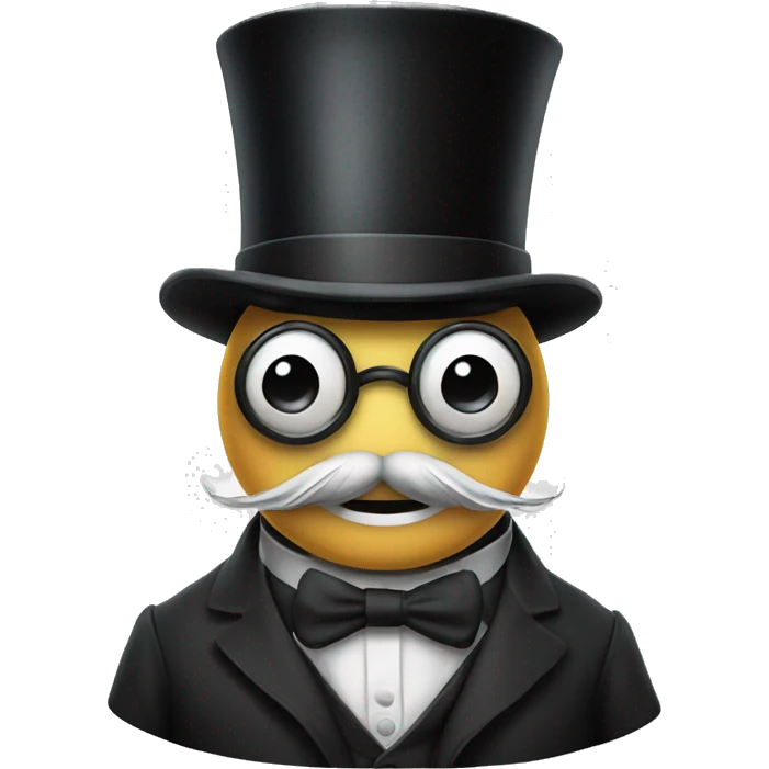 Top hat with monocle and cane emoji