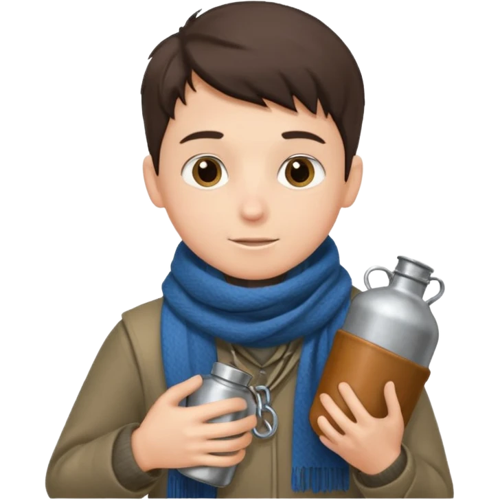 Boy + scarf + canteen emoji