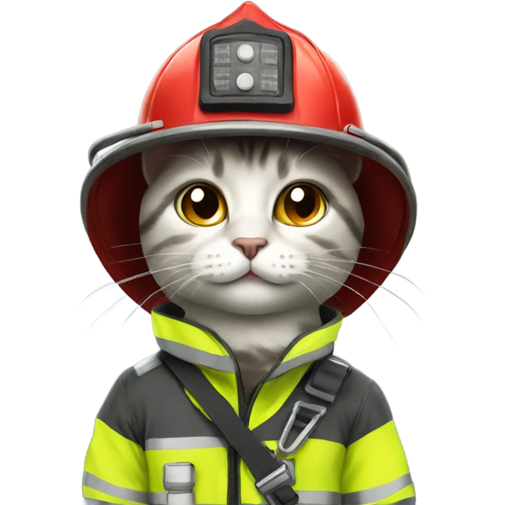 Cat wearing firefighting gear emoji