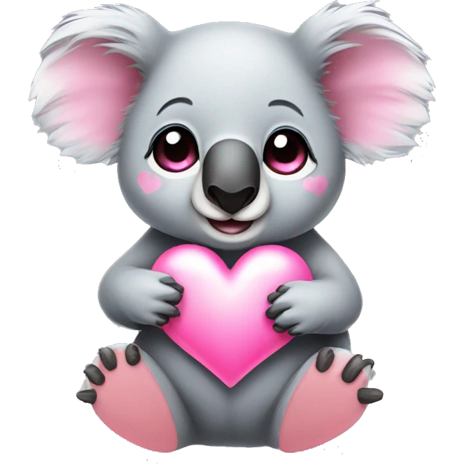 Koala being cute pink hearts  emoji