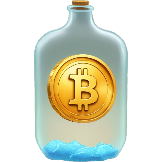 bitcoin inside of the bottle emoji