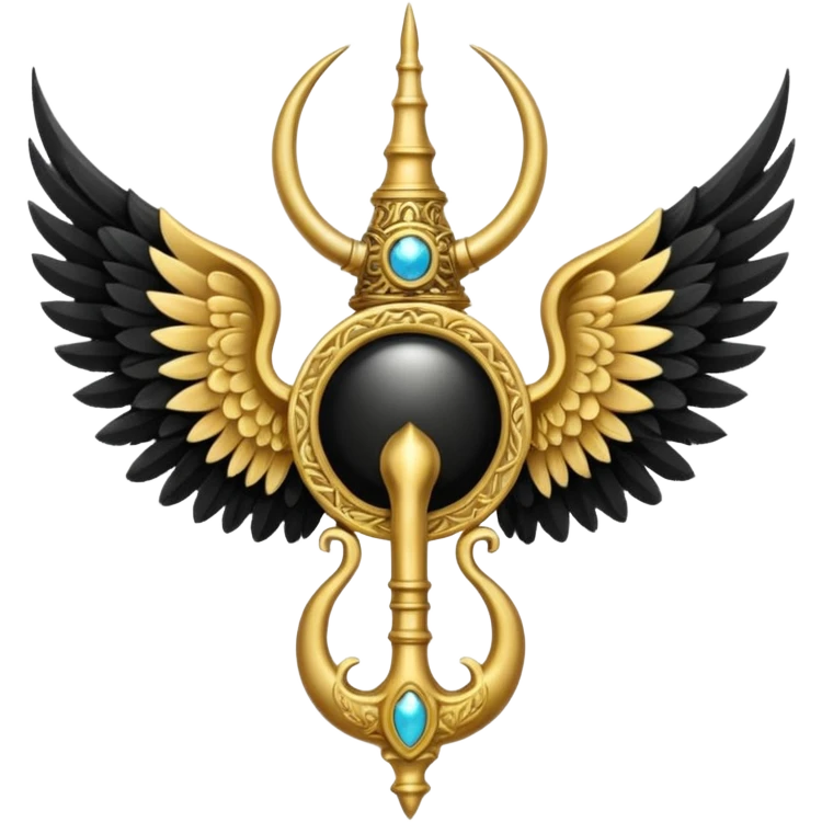 holy emblem with black wings with horn emoji