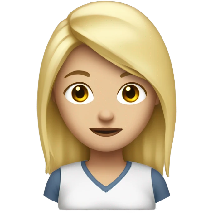 Create me a defensive emoji featuring a blonde girl emoji
