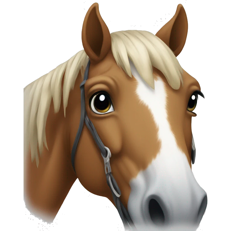 Horse with a white stain in the face in the middle  emoji