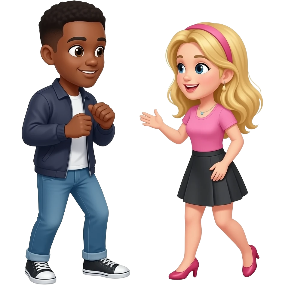 Black man breaking up with blonde girlfriend emoji