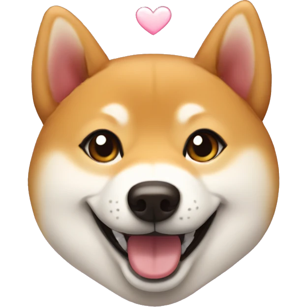 Shiba inu smiling face with hearts emoji