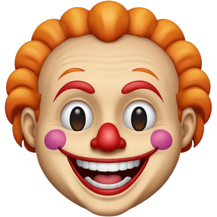 Emoji de mitad de cara de payaso y mitas de emoji riéndose  emoji