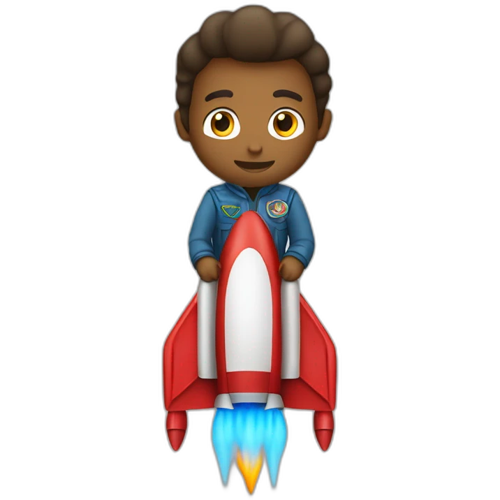 Benjamin Netanjahu sitting on a Flying rocket of peace emoji