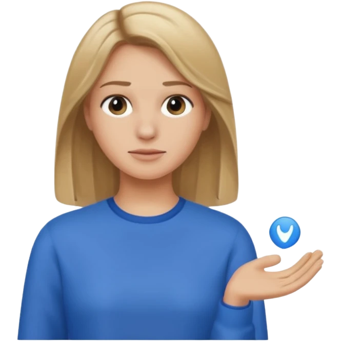 dark blonde in blue clothes emoji