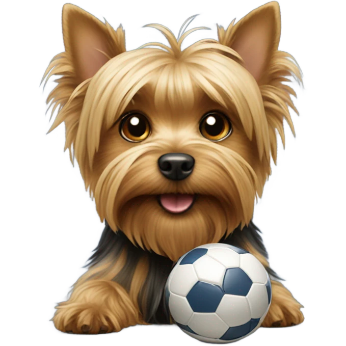 Yorkie with football  emoji