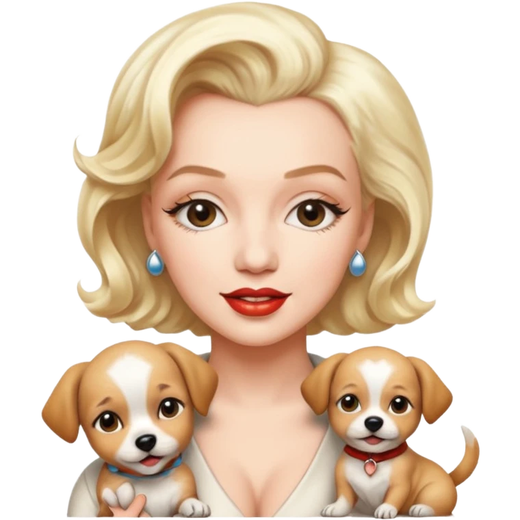 Marilyn Monroe, with dog emoji
