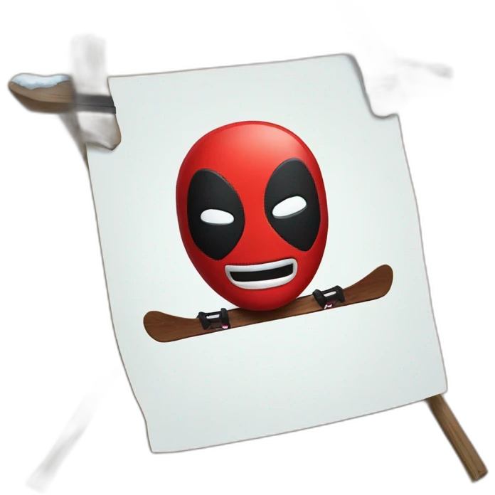 Dead pool qui fait du ski alpin emoji