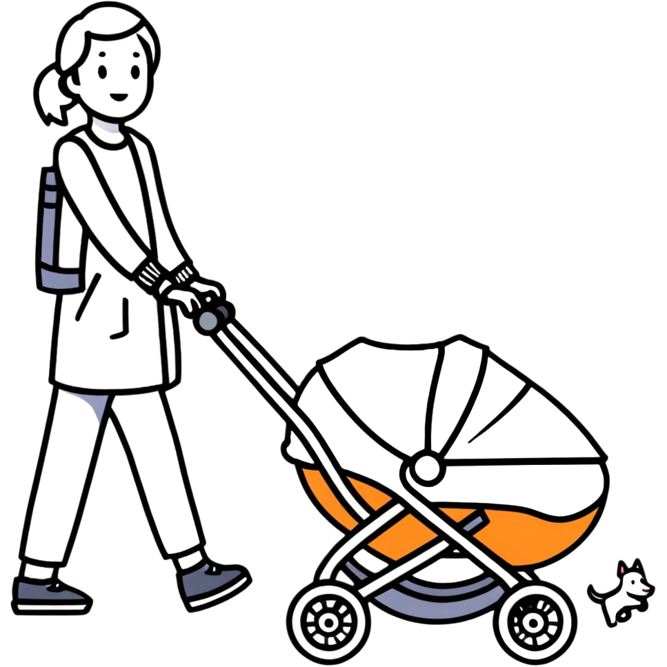 walking dog with stroller emoji