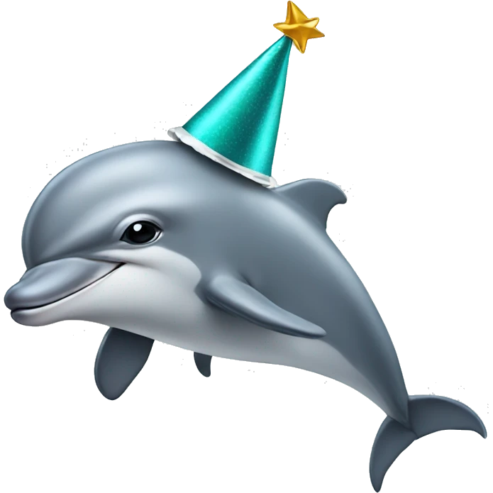 dolphin with a party hat emoji