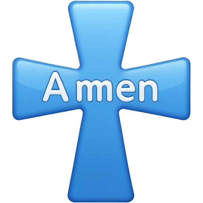 blue word "amen" simple font emoji