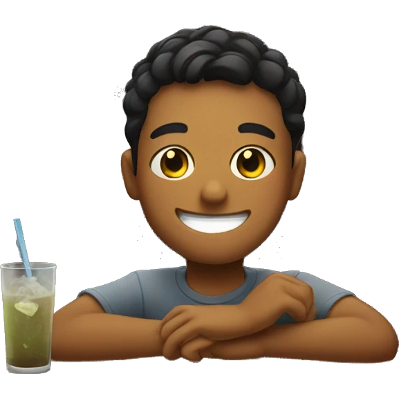 smiling boy at the bar emoji