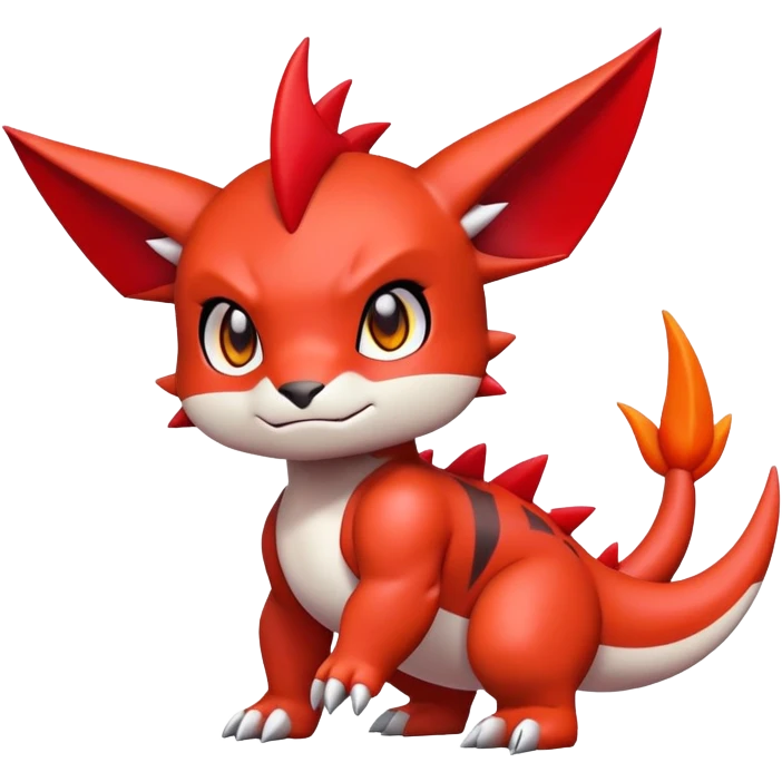 Cute Baby Chibi Digimon-Guilmon-Tyrunt-hybrid (full body) emoji