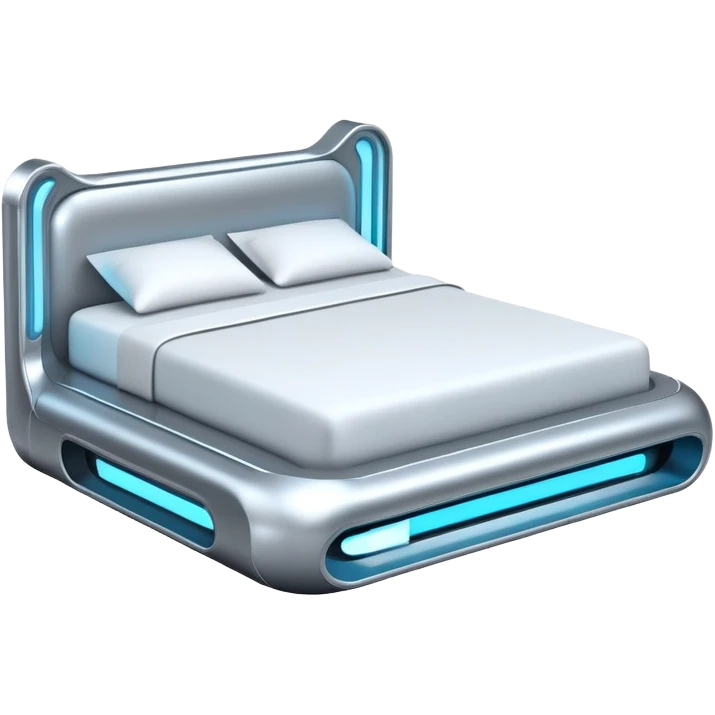 high-tech bed with glowing accents emoji